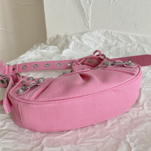 High Quality Luxury Balenciaga Le Cagole Denim Motorcycle Bag product detail