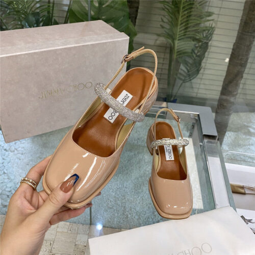 High Quality Luxury Jimmy Choo Joezie Series Flat Square Toe Shoes product detail