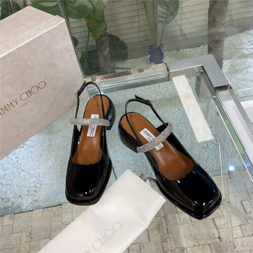 High Quality Luxury Jimmy Choo Joezie Series Flat Square Toe Shoes – Style 47799