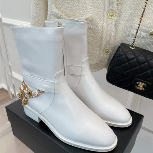 High Quality Luxury Chanel Classic Jewel Chain Ankle Boots – Style 42566