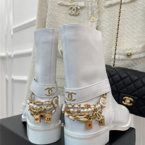 High Quality Luxury Chanel Classic Jewel Chain Ankle Boots – Style 42566 product detail