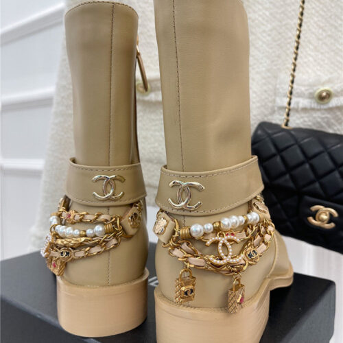 High Quality Luxury Chanel Classic Jewel Chain Ankle Boots – Style 78726 product detail