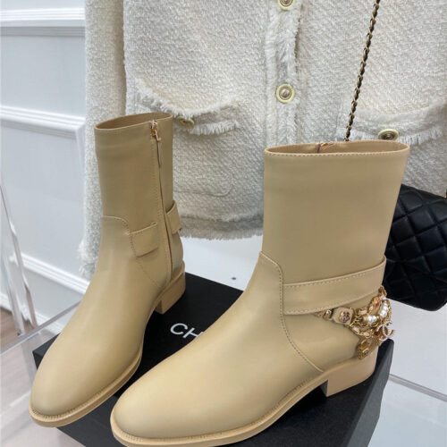 High Quality Luxury Chanel Classic Jewel Chain Ankle Boots – Style 78726 alternate view