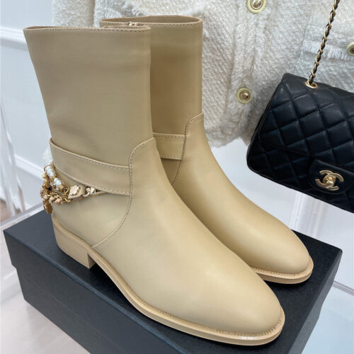 High Quality Luxury Chanel Classic Jewel Chain Ankle Boots – Style 78726