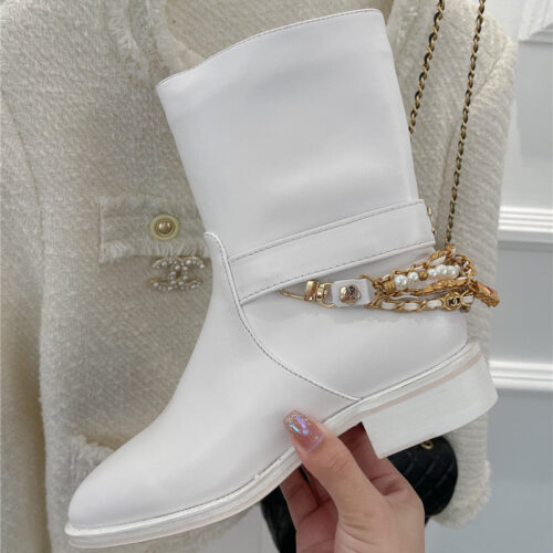 High Quality Luxury Chanel Classic Jewel Chain Ankle Boots – Style 42566 product detail