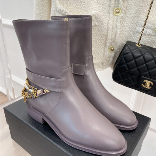 High Quality Luxury Chanel Classic Jewel Chain Ankle Boots