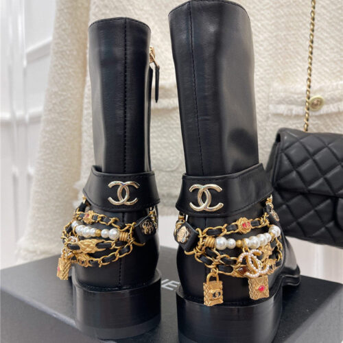 High Quality Luxury Chanel Classic Jewel Chain Ankle Boots – Style 44262 product detail