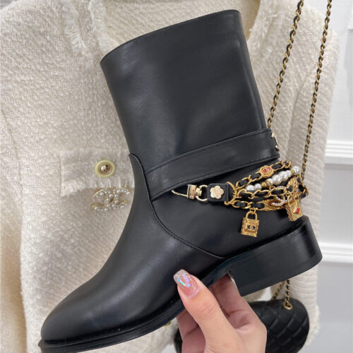 High Quality Luxury Chanel Classic Jewel Chain Ankle Boots – Style 44262 product detail