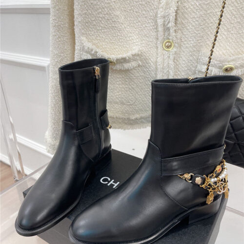 High Quality Luxury Chanel Classic Jewel Chain Ankle Boots – Style 44262 product detail