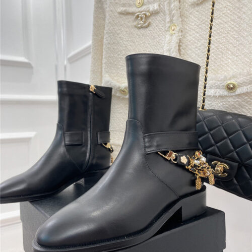 High Quality Luxury Chanel Classic Jewel Chain Ankle Boots – Style 44262 product detail