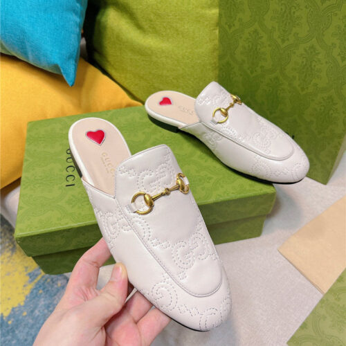 High Quality Luxury Gucci Horsebit Half Slippers – Style 46579 product detail