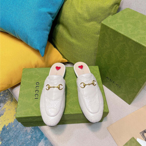 High Quality Luxury Gucci Horsebit Half Slippers – Style 46579 product detail