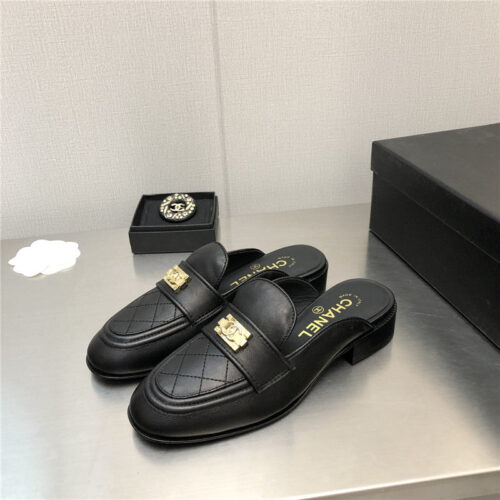 High Quality Luxury Chanel Leather Slippers Womens – Style 80550 product detail