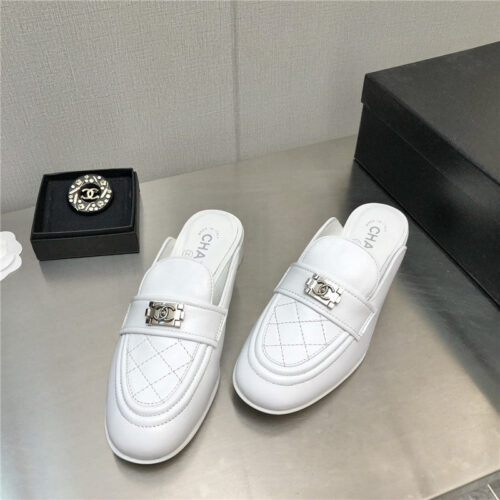 High Quality Luxury Chanel Leather Slippers Womens – Style 83942 product detail