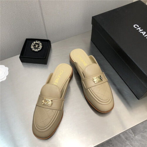 High Quality Luxury Chanel Leather Slippers Womens product detail
