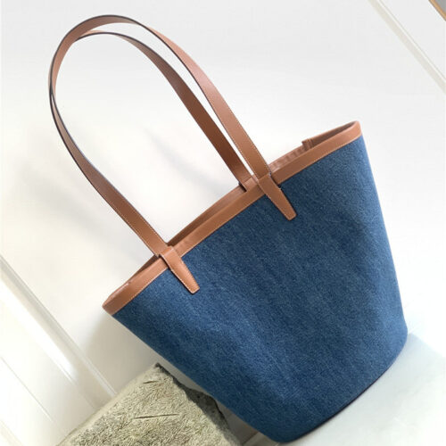High Quality Luxury Celine Blue Denim Canvas Couffin Bag alternate view