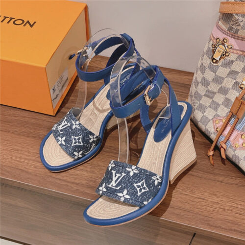 High Quality Luxury Louis Vuitton Straw Wedge Sandals – Style 21251 product detail