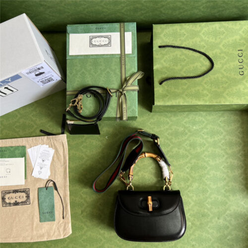 High Quality Luxury Gucci Bamboo 1947 Series Bamboo Small Handbag – Style 03238 product detail