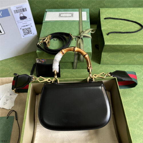 High Quality Luxury Gucci Bamboo 1947 Series Bamboo Small Handbag – Style 03238 alternate view