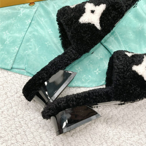 High Quality Luxury Louis Vuitton Chunky Heel Wool Slippers product detail