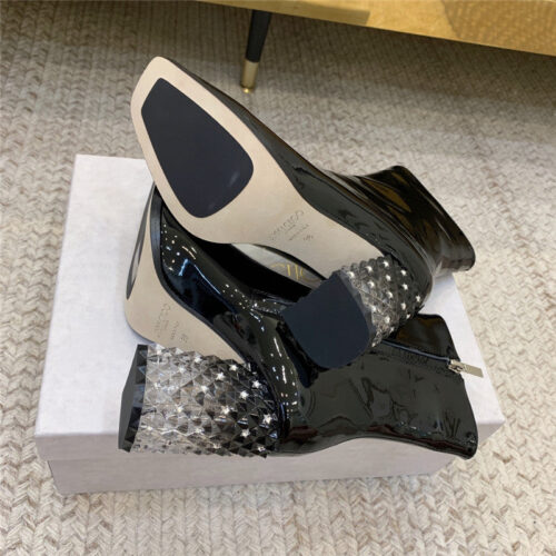 High Quality Luxury Jimmy Choo Classic Crystal Chunky Ankle Boots – Style 36439 product detail