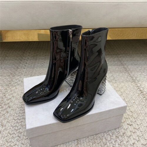 High Quality Luxury Jimmy Choo Classic Crystal Chunky Ankle Boots – Style 36439 alternate view