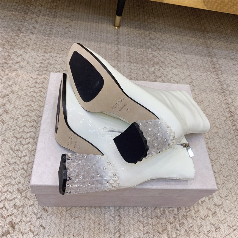 High Quality Luxury Jimmy Choo Classic Crystal Chunky Ankle Boots – Style 72599 product detail