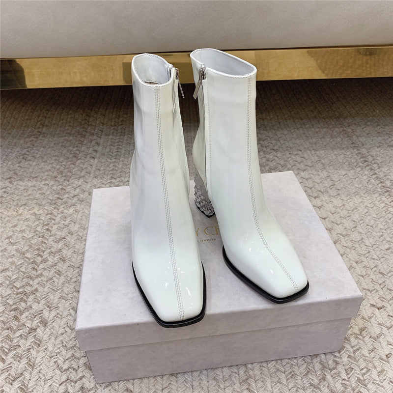 High Quality Luxury Jimmy Choo Classic Crystal Chunky Ankle Boots – Style 72599 product detail
