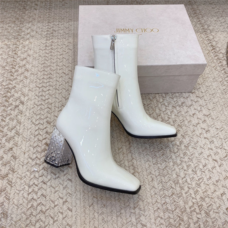 High Quality Luxury Jimmy Choo Classic Crystal Chunky Ankle Boots – Style 72599 product detail