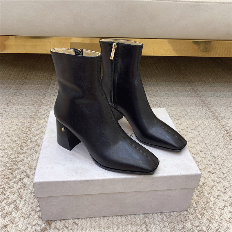 High Quality Luxury Jimmy Choo Classic Crystal Chunky Ankle Boots