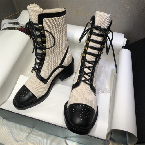 High Quality Luxury Chanel Lace Up Martin Boots product detail