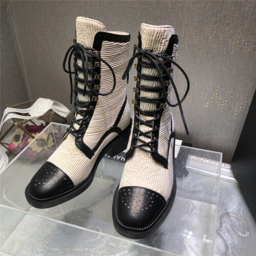 High Quality Luxury Chanel Lace Up Martin Boots alternate view