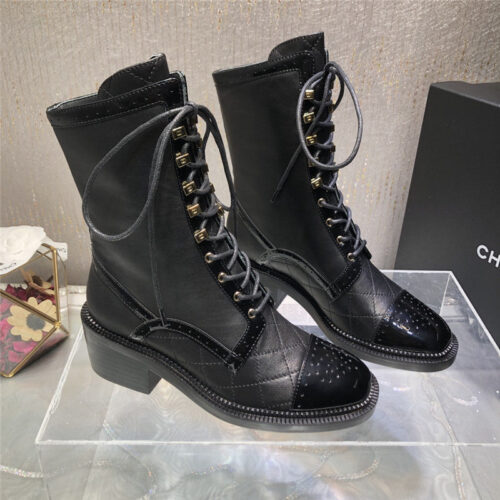 High Quality Luxury Chanel Lace Up Martin Boots – Style 68742