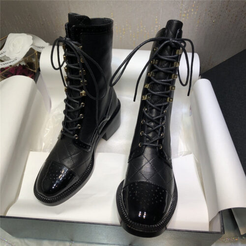 High Quality Luxury Chanel Lace Up Martin Boots – Style 68742 product detail
