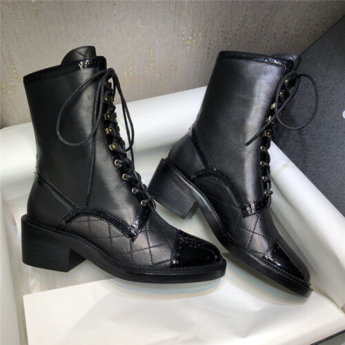 High Quality Luxury Chanel Lace Up Martin Boots – Style 68742 product detail