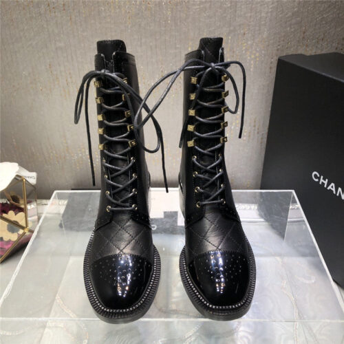High Quality Luxury Chanel Lace Up Martin Boots – Style 68742 product detail
