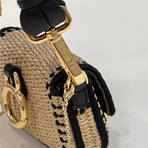 High Quality Luxury Fendi Nano Baguette Raffia Charm Mini Bag product detail