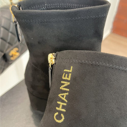 High Quality Luxury Chanel Classic Chunky Heel Stretch Ankle Boots – Style 48326 product detail