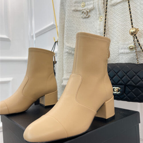 High Quality Luxury Chanel Classic Chunky Heel Stretch Ankle Boots – Style 84486 product detail