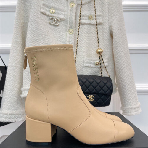 High Quality Luxury Chanel Classic Chunky Heel Stretch Ankle Boots – Style 84486 product detail