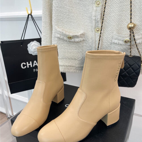 High Quality Luxury Chanel Classic Chunky Heel Stretch Ankle Boots – Style 84486 alternate view
