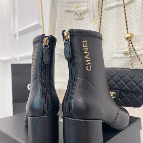 High Quality Luxury Chanel Classic Chunky Heel Stretch Ankle Boots product detail