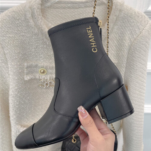 High Quality Luxury Chanel Classic Chunky Heel Stretch Ankle Boots product detail
