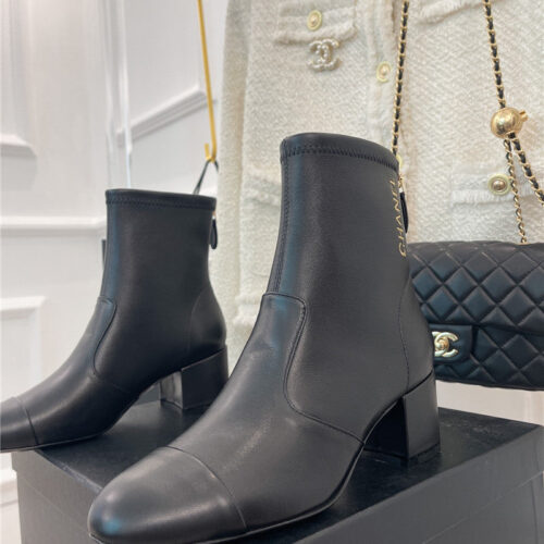 High Quality Luxury Chanel Classic Chunky Heel Stretch Ankle Boots product detail