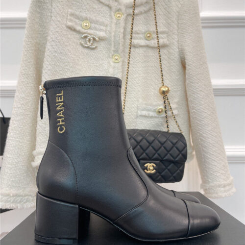 High Quality Luxury Chanel Classic Chunky Heel Stretch Ankle Boots product detail