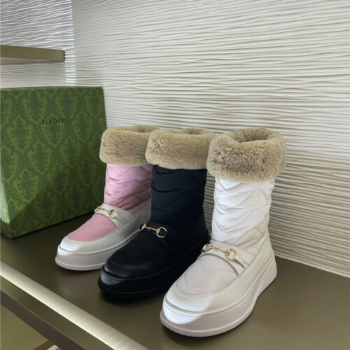 High Quality Luxury Gucci Snow Down Boots – Style 64851 product detail
