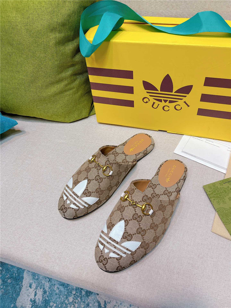 High Quality Luxury Gucci X Adidas Womens Trefoil Slipper – Style 96467