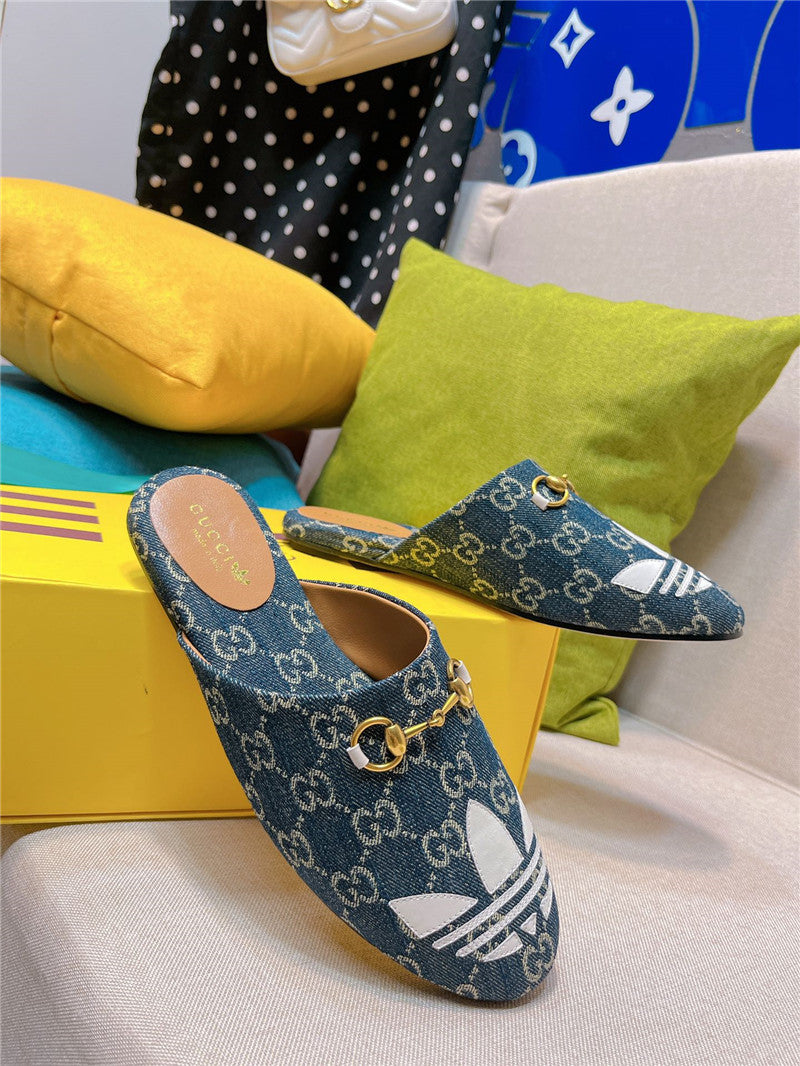 High Quality Luxury Gucci X Adidas Womens Trefoil Slipper – Style 30931 product detail