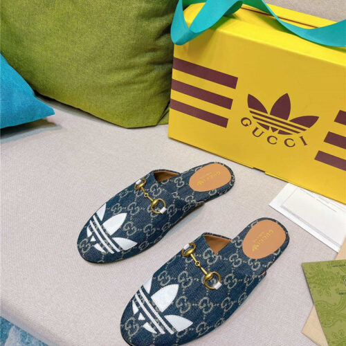 High Quality Luxury Gucci X Adidas Womens Trefoil Slipper – Style 30931