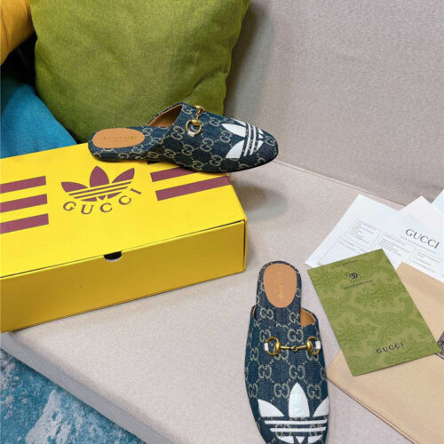 High Quality Luxury Gucci X Adidas Womens Trefoil Slipper – Style 30931 product detail